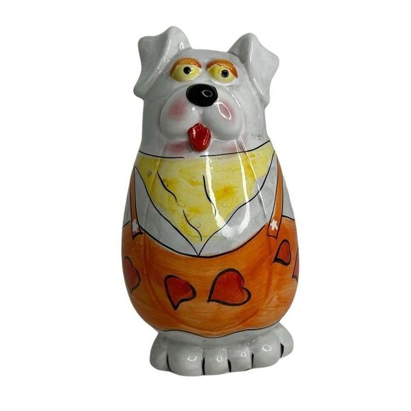 Mid Century Dog Bank Multicolor Hand-painted Decorative Ceramic Money Saving Pot - Picture 4 of 10